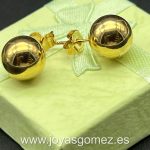 Pendientes bola- acero 316 l chapado oro 18k