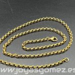 Cadena rolo 4mm*60cm- acero 316L chapado oro 18k- OFERTA-