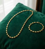 Conjunto cadena y pulsera corazones acero 316 l chapado oro 18k - Imagen 2