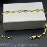 Tobillera corazones ,acero 316L chapado oro 18k