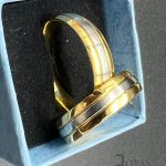 Alianza combinada acero 316L chapado oro 18k, tallas 10-12-14-16-18-20-22-24-26-28