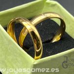 Alianza lisa acero 316L chapado oro 18k,tallas 10-14-16-18-20-22-24-26-28