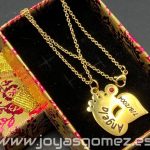 Gargantilla nacimiento, grabado láser, acero 316L chapado oro 18k