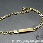 Pulsera niña o mujer corazón  acero 316 L chapado oro 18k