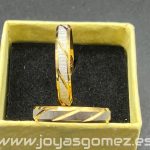 Alianzas ralladas acero 316L chapado oro 18k, talla 20