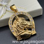 Colgante herradura ,acero 316L chapado oro 18k