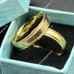 Alianza greca 4mm tallas 12-20 acero 316L chapado oro 18k,