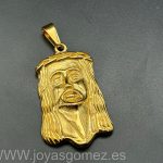 Cara de cristo ,acero 316L Chapado oro 18k.