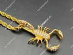 Cordón4 mm*60cm+ colgante escorpión circonitas, acero 316L chapado oro 18k - Imagen 2