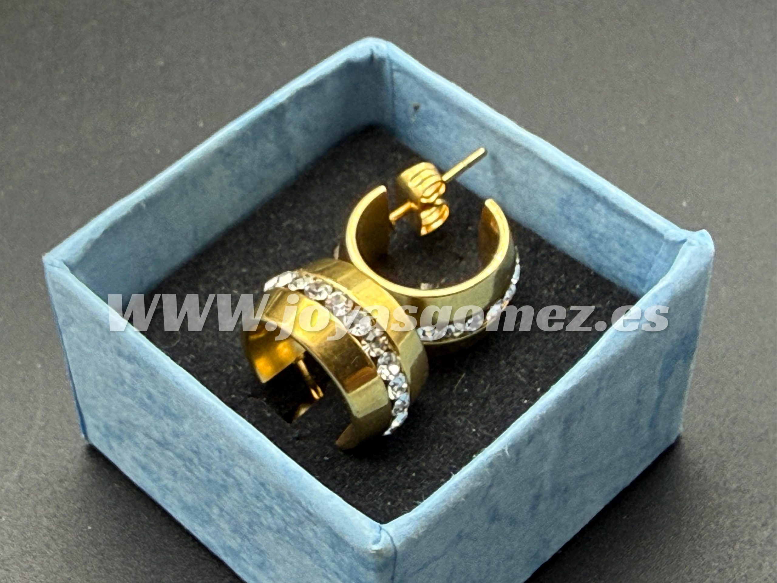 WhatsApp Image 2025-04-23 at 10.11.23 (5) Argollas circonitas 12 mm, acero 316L chapado oro 18k-LIQUIDACION - Imagen 1
