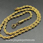 Cordón salomónico 4mm*50cm- acero 316L chapado oro 18k