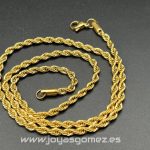 Cordón salomónico 3mm*60cm- acero 316L chapado oro 18k