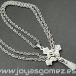 Cordón 4 mm *60 cm y cristo Inry - acero 316 L