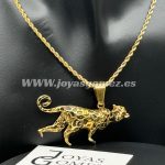 Cordón 3*50cm- colgante animal print, acero316 L chapado oro 18k