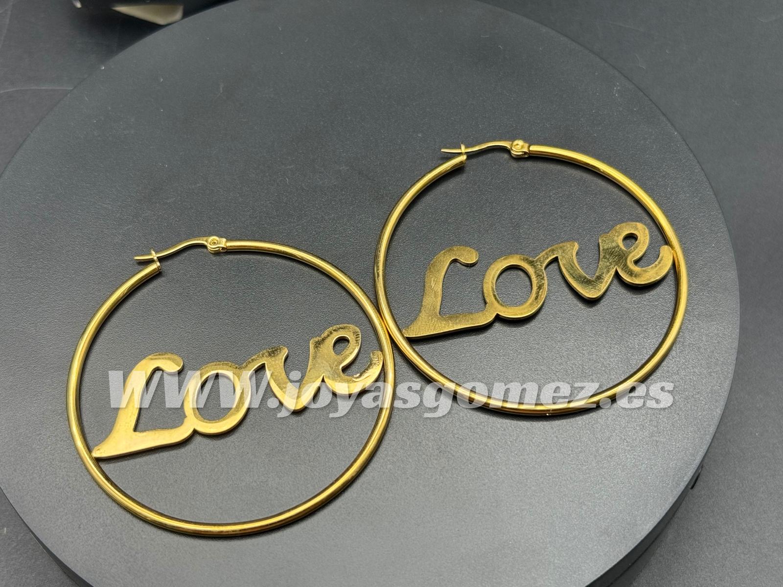 WhatsApp Image 2024-09-15 at 10.24.20 (7) Aros Love-5cm diámetro-acero 316L chapado oro 18k-LIQUIDACION- - Imagen 1