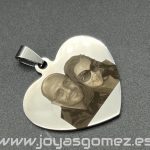 Colgante Corazón 25*30 foto grabación personalizada láser, acero 316L-OFERTA*