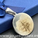 Colgante medalla 25*25- foto grabación personalizada láser, acero 316L-OFERTA*