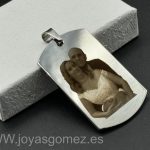 Colgante PLACA 50*30mm, foto grabación personalizada láser, acero 316L-OFERTA*