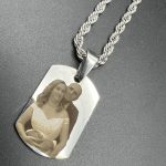 PLACA 36*26+cordón 4*60cm, foto grabación personalizada laser, acero 316L-OFERTA