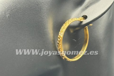 Argollas matizadas - medida 3 cm-acero 316L chapado oro 18k