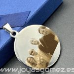 Colgante medalla 35*35(grande)- foto grabación personalizada láser, acero 316L-OFERTA*
