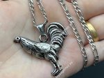 Cadena 4mm*70cm-  colgante gallo, acero 316L- LIQUIDACIÓN-
