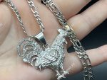 Cadena 4mm*70cm-  colgante gallo CIRCONITAS, acero 316L- LIQUIDACIÓN-