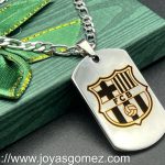 Placa 36*22 y Cadena, grabado láser de tú escudo, acero 316L