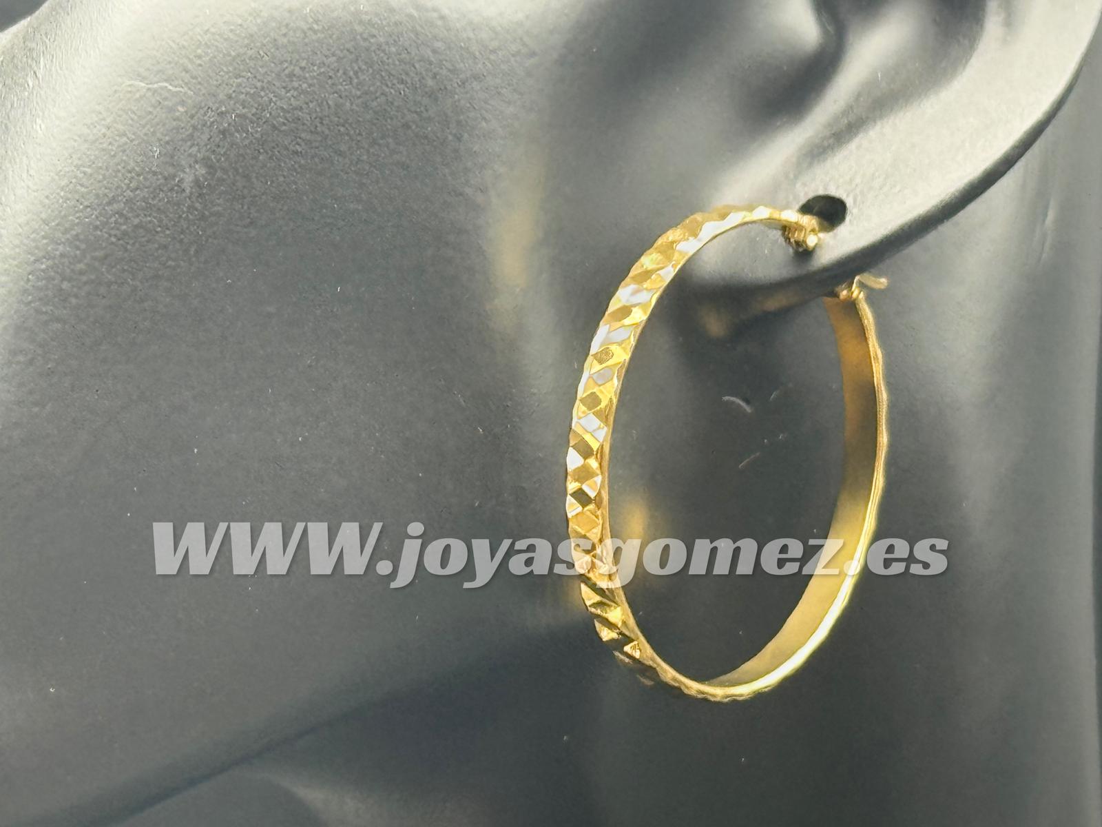 Argollas labradas 4cm-acero 316L chapado oro 18k – Joyas Gómez
