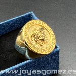 Sello grande medusa tallas 22-24-26- acero 316L chapado oro 18k