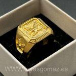 Sello águila, acero 316L chapado oro 18k, tallas 20-22-24-26-28-30