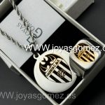 Conjunto de tu equipo, medalla redonda ,cordón y sello tallas 16-18-20-22-24-26-30-33,grabado láser, acero 316L