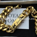 Esclava galgo-liebre, acero 316L Chapado oro 18k.  21x10 MM- grabado láser