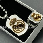 Conjunto de tu equipo, placa, cordón y sello tallas 16-18-20-22-26-28-30-33,grabado láser, acero 316L