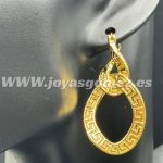 Aros ochos greca 48mm, acero 316L chapado oro 18k-LIQUIDACION-