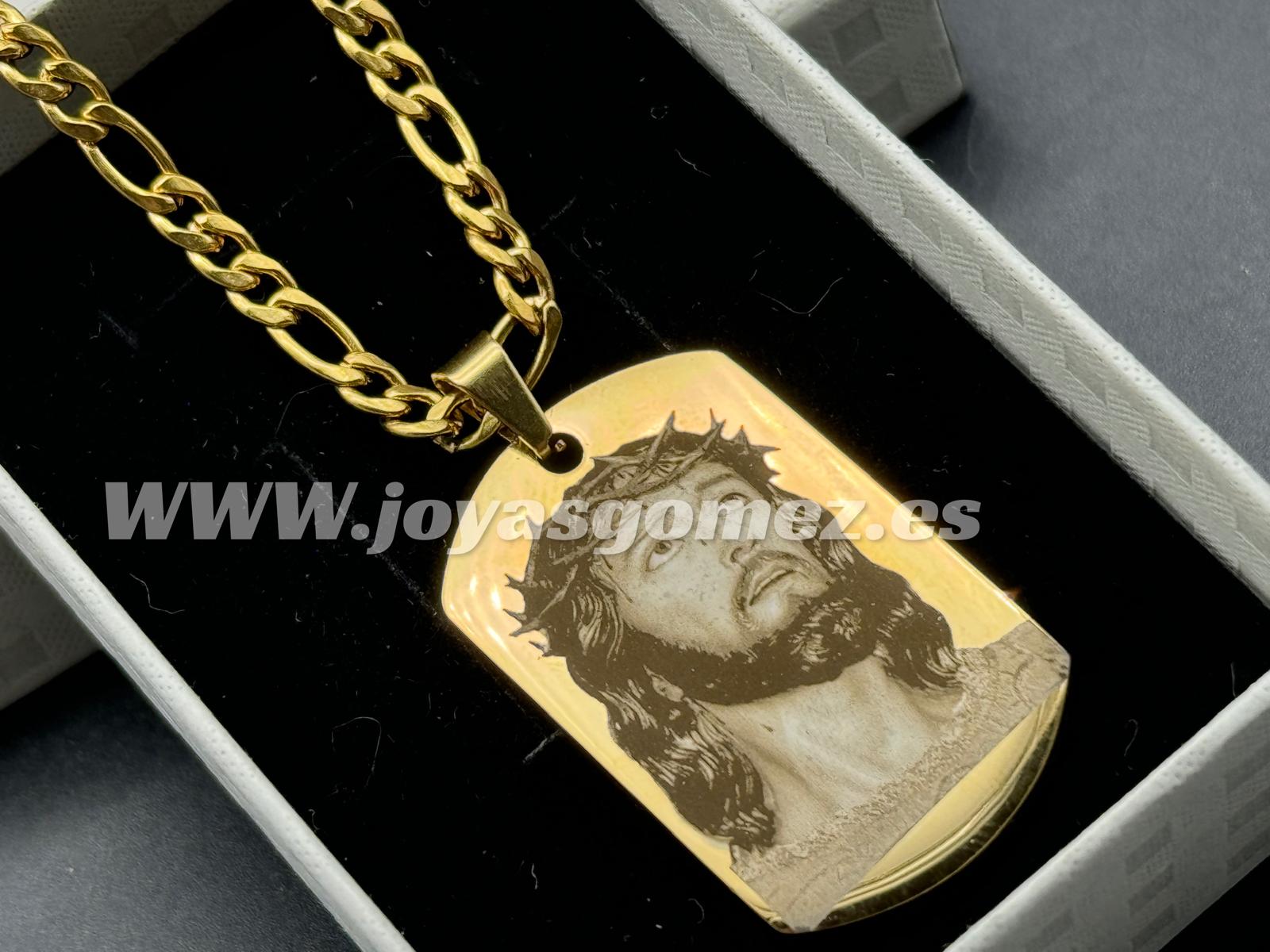 WhatsApp Image 2024-07-16 at 11.57.34 (2) Colgante PLACA 36*22mm+cadena 3*60cm- foto grabación personalizada láser, acero 316L chapado oro 18k - Imagen 1