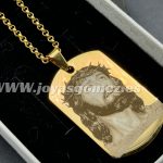 Colgante PLACA 36*22mm+cadena 2*60cm- foto grabación personalizada láser, acero 316L chapado oro 18k