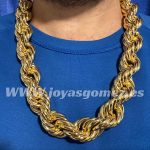 Cordón salomónico extra grueso 25mm*70cm- -acero 316L chapado oro 18k