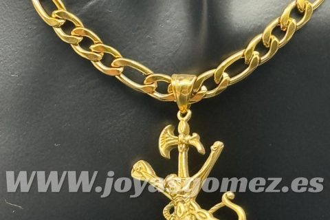 Colgante Legión Española-cadena 7*60cm, acero 316 L chapado oro 18k