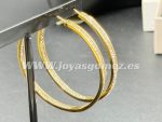 Aros circonitas 5cm, acero 316L chapado oro 18k - Imagen 2