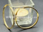 Aros circonitas 5cm, acero 316L chapado oro 18k