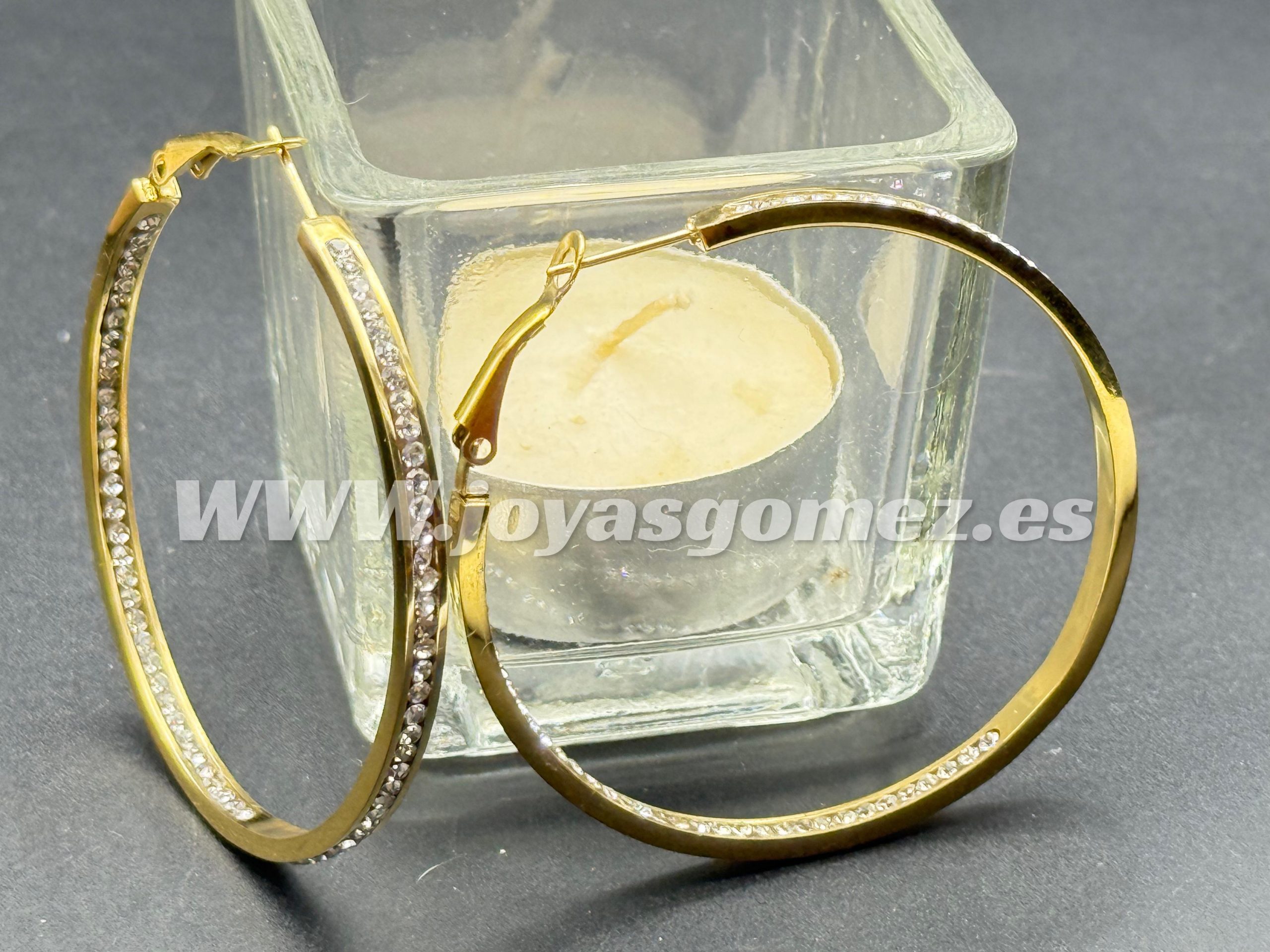 WhatsApp Image 2025-07-26 at 10.40.03 Aros circonitas 5cm, acero 316L chapado oro 18k - Imagen 1