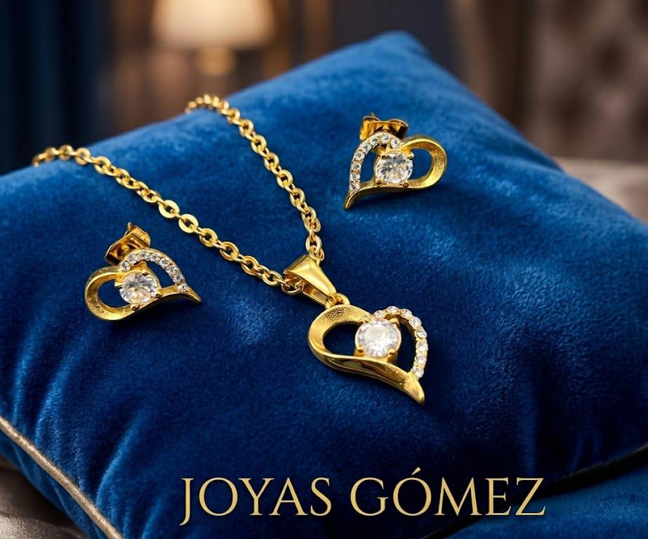 IMG-20260328-WA0002 CONJUNTO MUJER CORAZONES ACERO 316 L CHAPADO ORO 18K - Imagen 1