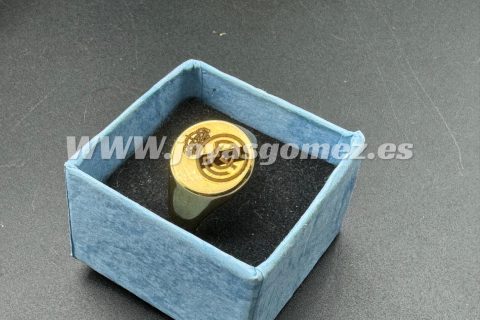 Sello redondo de tú escudo, tallas 20-22-24-26-28, grabado láser, acero 316L chapado de oro de 18k