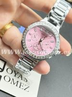 Reloj esfera rosa- circonitas ,acero 316L