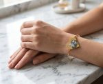 Pulsera foto grabación láser, acero 316L chapado oro 18k -OFERTAZO-