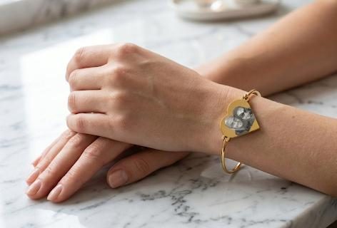 Pulsera foto grabación láser, acero 316L chapado oro 18k -OFERTAZO-