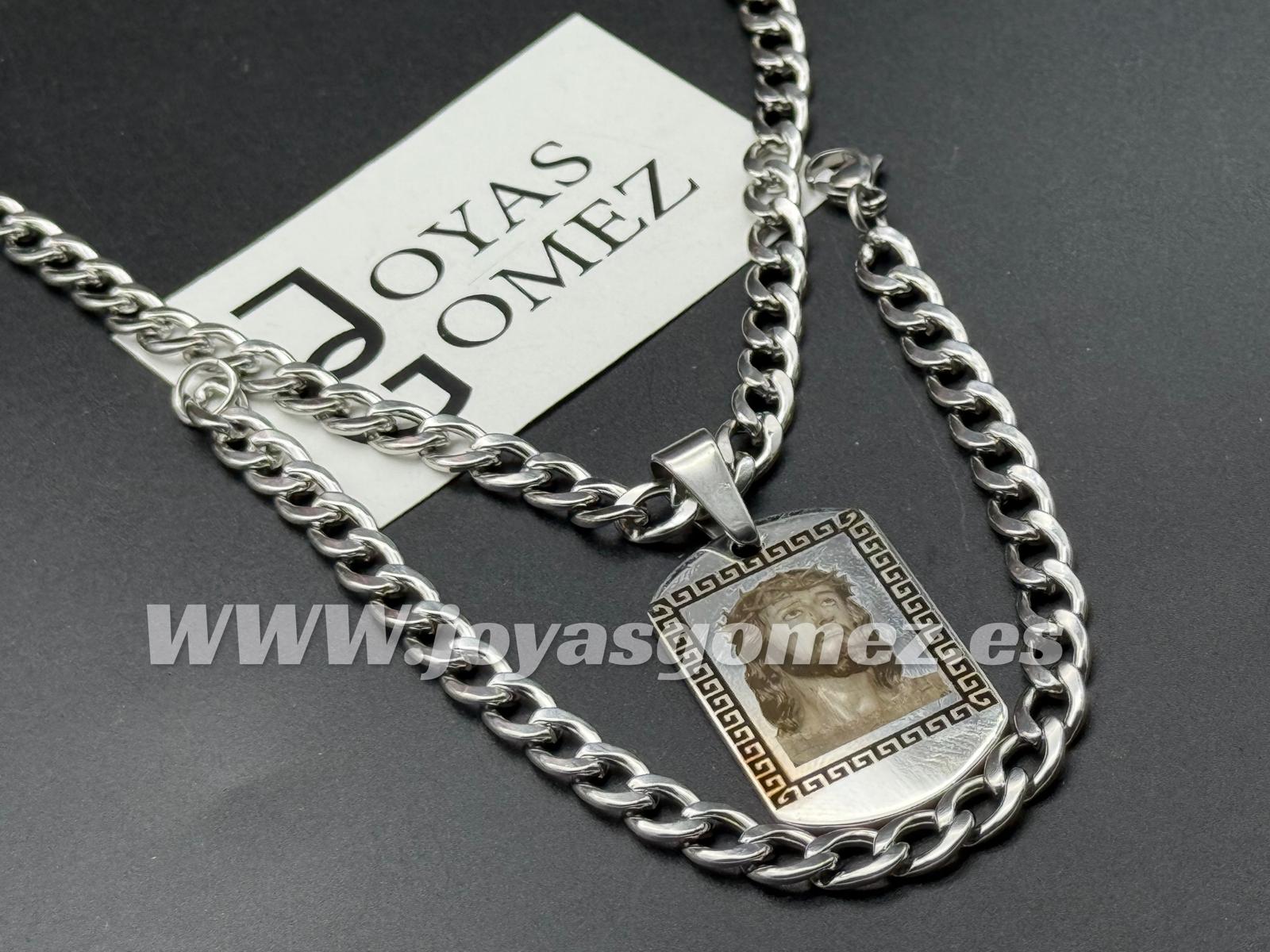 WhatsApp Image 2024-11-05 at 19.27.19 Placa marco greca 36*22 mm+cadena y pulsera, foto grabación personalizada láser, acero 316L-REBAJA - Imagen 1