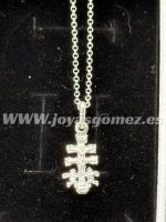 Colgante cruz caravaca 1.8 mm+Cadena 45cm, plata de ley