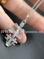 Colgante cruz Caravaca 27*14 mm+Cadena 45cm, plata de ley - Imagen 2